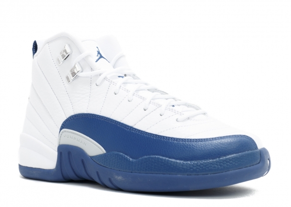 Air Jordan 12 Retro Bg (Gs) "French Bleue" Blanc Bleu (153265-113)