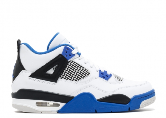 Air Jordan 4 Retro Bg (Gs) "Motor Sport" Blanc Bleu (408452-117)