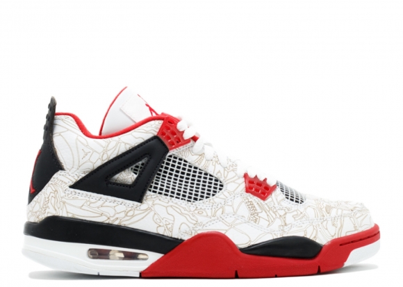 Air Jordan 4 Retro "Laser" Blanc Noir Rouge (308497-161)