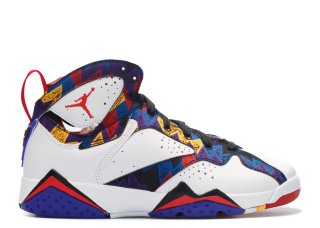 Air Jordan 7 Retro (Gs) "Nothing But Net" Blanc Bleu Rouge (304774-142)