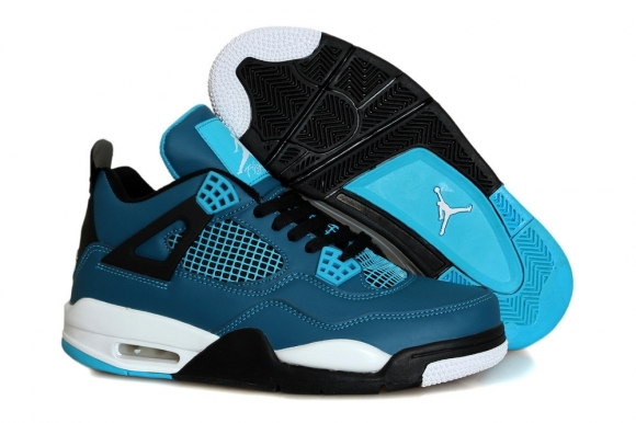 Air Jordan 4 Bleu Blanc Noir