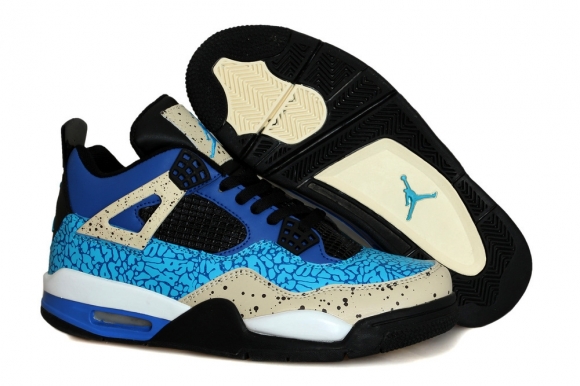 Air Jordan 4 Bleu Gris Noir