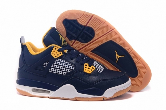 Air Jordan 4 Foncé Bleu Jaune