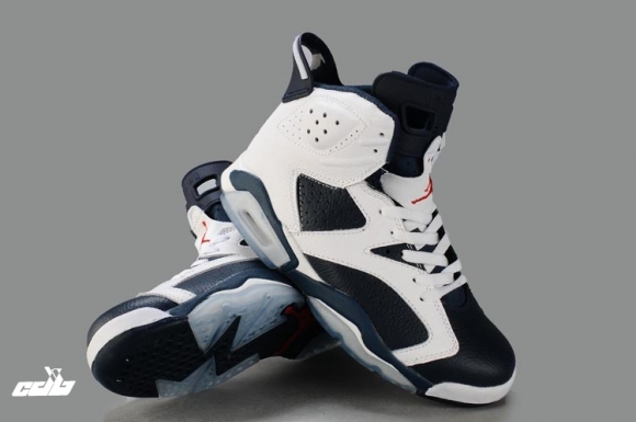 Air Jordan 6 Foncé Bleu Blanc Rouge