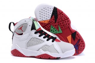 Air Jordan 7 Blanc Gris Rouge Enfant