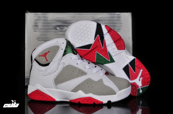 Air Jordan 7 Blanc Rouge Gris Enfant