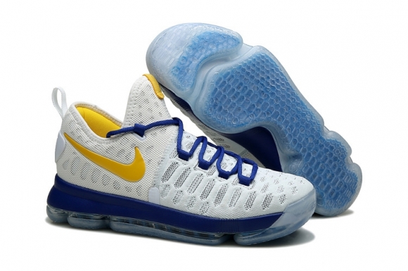 Nike KD 9 Blanc Bleu Jaune