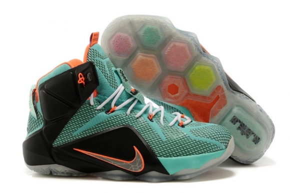 Nike Lebron 12 Noir Vert Orange