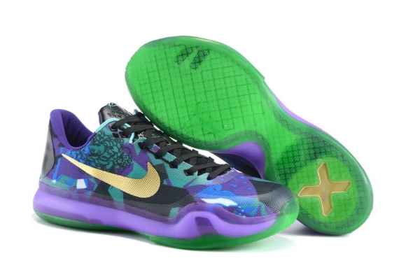 Nike Zoom Kobe 10 Pourpre Or Vert