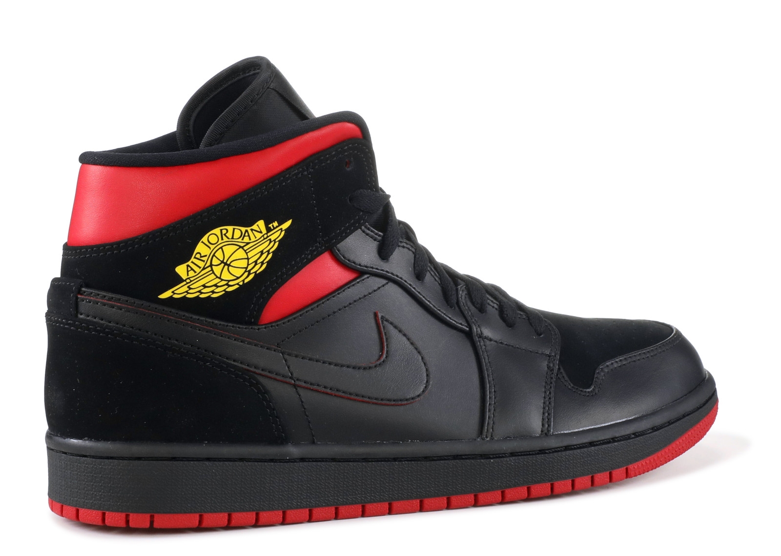 Achat / Vente Air Jordan 1 Mid Noir Jaune Rouge (554724-076) Chaussure ...