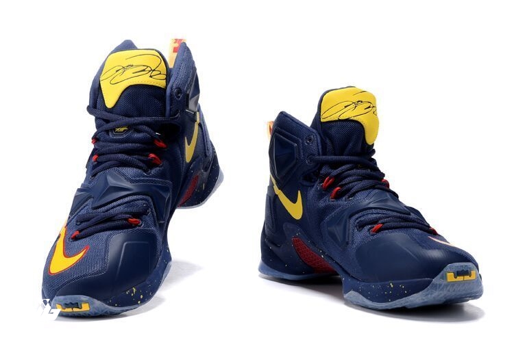 Achat / Vente Nike Lebron XIII 13 Marine Rouge Jaune Chaussure de ...